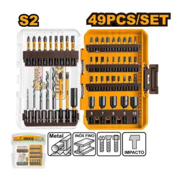 Imagem de Conjunto de Bits, Brocas e Soquetes com 49 Peças INGCO, Acessórios, AK