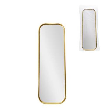 Imagem de Bandeja espelhada retangular dourada 30x10cm hauskraft - haüskraft