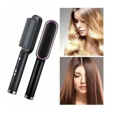Imagem de Escova Portátil De Cabelo Pente Elétrico Cerâmico Alisa - Shawn Star, 