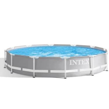 Imagem de Piscina Intex 6503 Litros estrutural armação PRISM 3,66 m x 76 cm CINZ