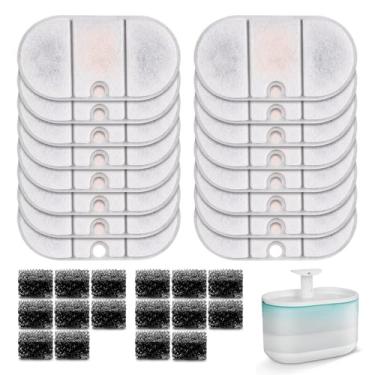 Imagem de NautyPaws 16 filtros de substituição + 16 esponjas filtros de fonte de água para gatos compatíveis com fonte de água PETLIBRO Capsule Pet: PLWF002, 2,012.8 g/2,1L ultra silencioso - livre de BPA