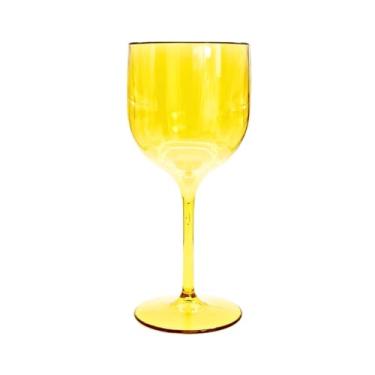 Imagem de Kit 4 TaçAs De Vinho De AcríLico Cristal 260ml Drink(Dourado)