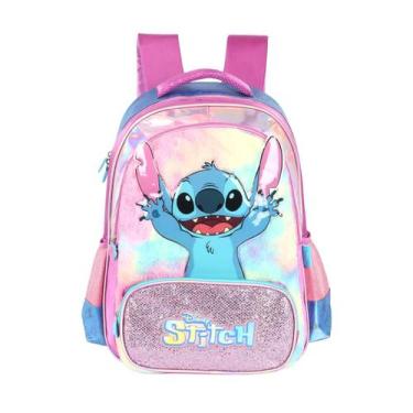 Imagem de Mochila Escolar de Costas Infantil Disney Stitch Roxa - Luxcel