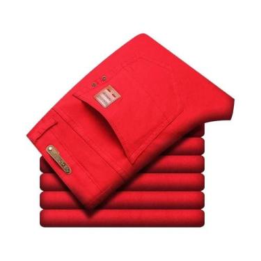 Imagem de Calças Jeans Masculinas Stretch Fit 2024 Tendência De Outono Denim Com