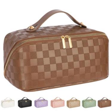 Imagem de Bolsa de cosméticos de viagem ALEXTINA de couro PU impermeável de gran