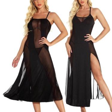 Imagem de Sexy Women Splice Wireless Bra Lingerie Backless Pijamas Nightdress Pr