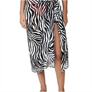 Imagem de Maiô feminino estampado Cover Up Mesh Bikini Swimwear Beach Cover-ups 