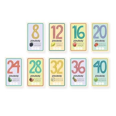 Imagem de Kit Com 12 Plaquinhas Cartões Momentos Gravidez Coloré