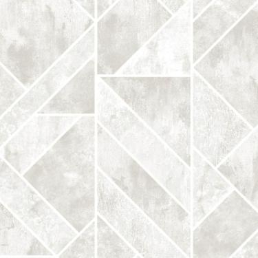 Imagem de Papel de Parede Geométrico Bege e Branco - 10m x 0.53m