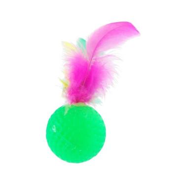Imagem de Brinquedo American Pets Bola com Penas e Guizo 40mm - para Gato - Amer