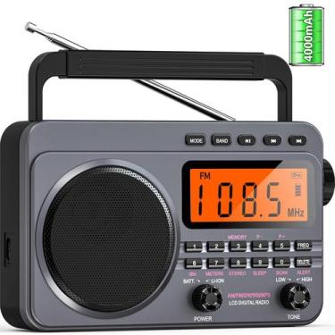 Imagem de Rádio portátil Sunoony 4000mAh recarregável AM/FM com SD/USB