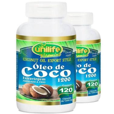 Imagem de Kit 2 Óleo De Coco Extra Virgem 120 Cápsulas Unilife
