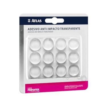 Imagem de Atlas - Anti Impacto Adesivo D21x6mm PVC, Cartela com 12 Peças Transparentes