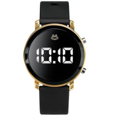 Imagem de Relogio Silicone Digital Dourado Feminino Aco Inoxidavel moda ajustavel casual presente