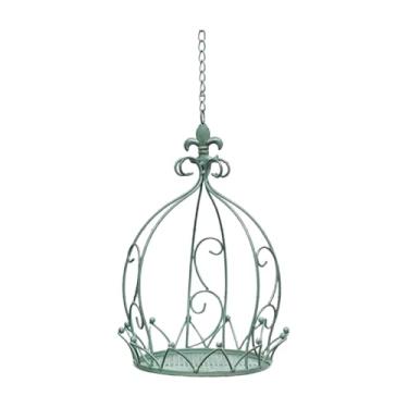 Imagem de MotiveTech Cesto suspenso Crown para plantas, 25cm x 35cm, estilo vintage, ideal para decoração de pátios e varandas, Verde