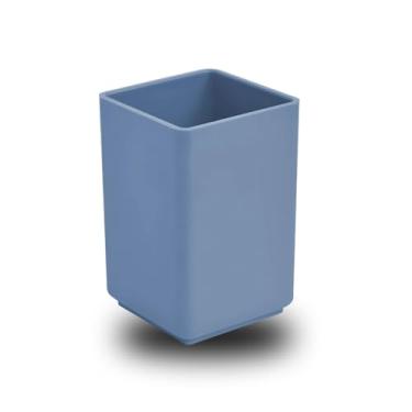 Imagem de Porta-Lápis Acrílico Organizador De Mesa, Ideal Para Escritório, Guarda Canetas, Lápis E Papelaria(Azul Sólido)