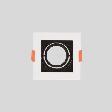 Imagem de Spot de Embutir Quadrado Preto e Branco MR11 Mini Dicroica GU10 Direcionável Recuado 7,5cm