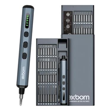 Imagem de Chave de Fenda Elétrica de Precisão Portátil Exbom PRO-CKE6800, Sem Fio, Aço, 200 RPM, 3.7V, Bateria de Íon de Lítio, 35 Nm, 10mm, 68 Em 1 Bits, 28mm e 45mm