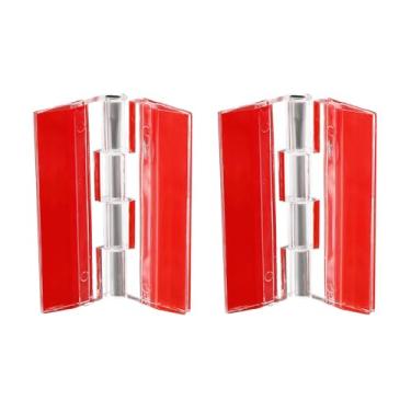 Imagem de 2 dobradiças de acrílico, dobradiça transparente autoadesiva de 45 x 34 mm com eixo de aço inoxidável, dobradiças contínuas de piano para suporte de exibição de gaveta de armário