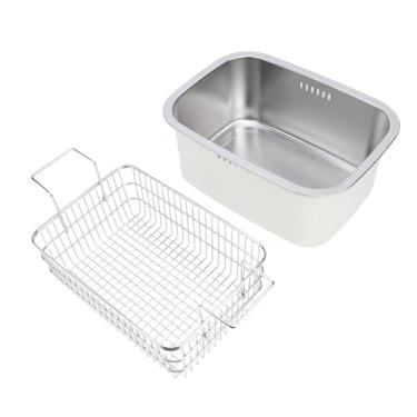 Imagem de Asixxsix Bacia de Aço Inoxidável 7,5L Cesta Grande para Lavar Louça, Fritadeira Com Cesta, Fritadeira Externa de Qualidade Alimentar Com Cesta de Filtro Perfurada, para Frutas, Pia