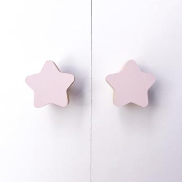 Imagem de 10 Puxadores Estrela Rosa Infantil Móveis Porta Cômoda Gaveta