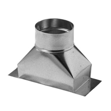 Imagem de Lwuey Transição de duto retangular galvanizado para redondo - kit de ventilação de exaustão de micro-ondas de 10 cm de diâmetro transição redonda para conectar acessórios de tubulação de duto HVAC