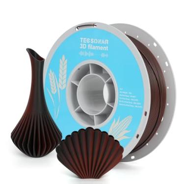 Imagem de TECSONAR TECSONAR Filamento de impressora 3D PLA de duas cores mate 1,75 mm, carretel de 1 kg (1 kg), precisão dimensional +/- 0,02 mm, preto fosco e vermelho