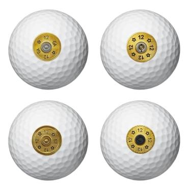 Imagem de PLIGREAT 2 folhas de adesivos de moeda para marcadores de bola de golfe dourados adesivos de bola de golfe para identificar bolas de golfe 32 peças personalizáveis marcadores de golfe acessórios de