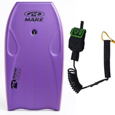 Imagem de Kit Prancha Bodyboard Semi Profissional Maré Pro 39' e Fundo Rigido com Leash Maré (Lilas)