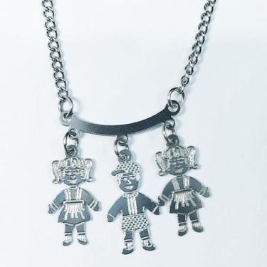 Imagem de Colar Pingente Filhos Filhas Aço Inox Menino Menina Corrente - Matilda