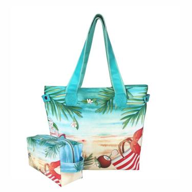 Imagem de Bolsa Feminina Praia Azul e Necessaire Impermeável Magicc BN-232