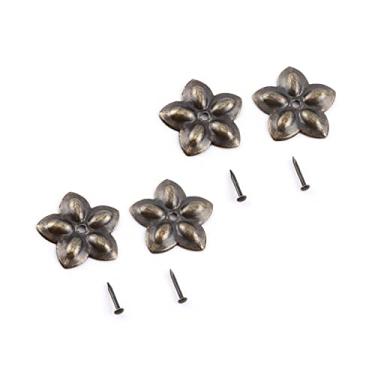 Imagem de SPYMINNPOO Tachas Material de Ferro Pregos Decorativos Estilo Vintage para Móveis, Tamanhos Variados 100 PCS Unhas Lisas de Ameixa Quadradas Margaridas para Cesta de sofá Tambor de Artesanato (23mm)