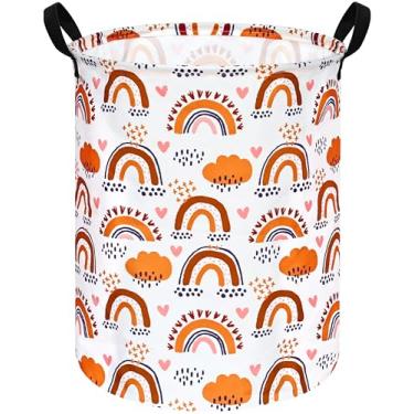 Imagem de ACMUUNI Cesta de roupa infantil redonda de 50 cm, cesta de presente, cesto de roupa suja, cesto de roupa suja, brinquedos de bebê, cesto de armazenamento para decoração de quarto de crianças