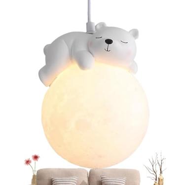 Imagem de Luzes pendentes, luminária pendente,Luzes pendentes de animais para quarto - Lustre pequeno, lâmpadas de bola branca de leite, luminária pendente para berçário de cabeceira infantil