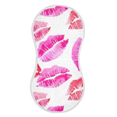 Imagem de xigua Conjunto de 1 panos para arrotar batom vermelho para bebê, super macios e absorventes, roupas de arroto de algodão, presente de chá para recém-nascidos, bebês meninas e meninos