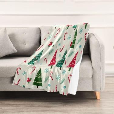 Imagem de Wassud Cobertores e mantas de Natal 152 x 228 cm de árvore de Natal para sofá, cobertores quentes aconchegantes de lã de pelúcia para cama, sofá, cadeira, decoração de casa
