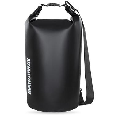 Imagem de MARCHWAY Mochila impermeável flutuante bolsa seca 5L/10L/20L/30L/40L, rolo top saco seco para caiaque rafting passeios de barco natação acampamento caminhadas praia pesca mochila alpinismo remo (preto, 10L)