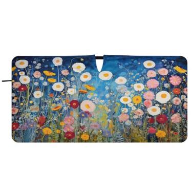 Imagem de CEBUGI Para-brisa de carro dobrável sombra de sol flor janela de carro guarda-chuva para-brisa frontal para-sol para acessórios de carro legal carro refletor protetor solar, P