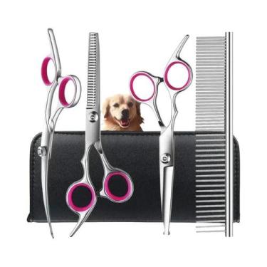 Imagem de Tesouras De Cuidado Para Cães Com Revestimento De Titânio 4 Peças Kit 