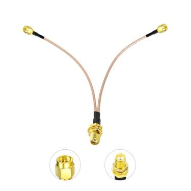 Imagem de SZSAUTO Adaptador de antena 4G LTE cabo divisor 15 cm SMA fêmea para duplo SMA macho para roteador sem fio 4G LTE CPE hotspot celular gateway industrial IoT roteador modem móvel
