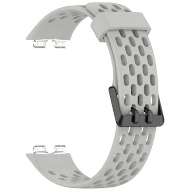Imagem de SAAWEE Pulseira de silicone para huawei band 9 8 substituição pulseiras esporte para huawei pulseira 8 9 nfc relógio inteligente acessórios(Rock ash,Band 8)
