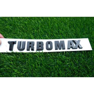 Imagem de 1 peça 2024-2025 Turbomax emblemas 3D crachá placa de identificação capuz letras logotipo substituição para Turbo-max 85079242 (preto brilhante)