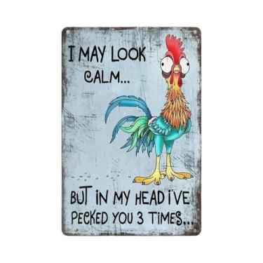 Imagem de Placa De Metal Vintage Com Aviso, Cartaz De Arte Em Ferro Para Man Cav