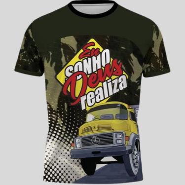 Imagem de Camiseta Cara Preta Mercedes Eu Sonho Deus Realiza Camisa Caminhoneiro