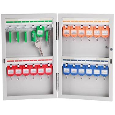 Imagem de Porta-chaves de armário de chaves para caixa de armazenamento de chaves de negócios com anel de puxar de metal, gerenciamento de chaves de aço laminado a frio durável, organizador de chaves de grande