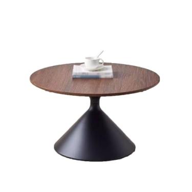 Imagem de Mesa de centro moderna minimalista estilo creme mesa de centro de madeira maciça sala de estar redonda sofá mesa lateral quarto (B,B)