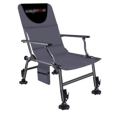 Imagem de Cadeira de pesca dobrável, espreguiçadeira de pesca com assento respirável, encosto ajustável, pernas de praia, cadeira de acampamento (A)