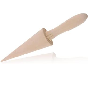 Imagem de Rolo de cone de waffle Sorvete Molde de cone de madeira de 9,1 polegadas Sorvete Roll Maker Waffle Conemaker Moldes de rolo de massa de chifre Conemold (1)