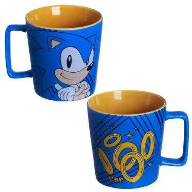 Imagem de Caneca Sonic Speed Alça Quadrada Cerâmica 400Ml Oficial Sega - Zona Cr