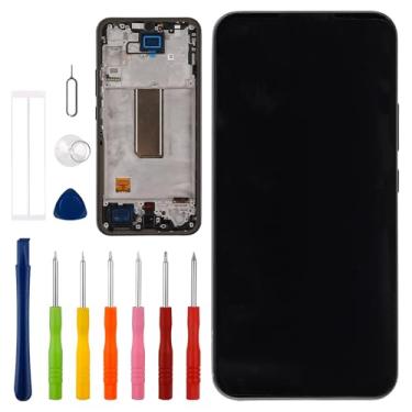 Imagem de Vvsialeek Novo conjunto de digitalizador de tela LCD sensível ao toque compatível com Samsung Galaxy A34 5G [6,6 polegadas] com ferramentas de reparo - com bisel